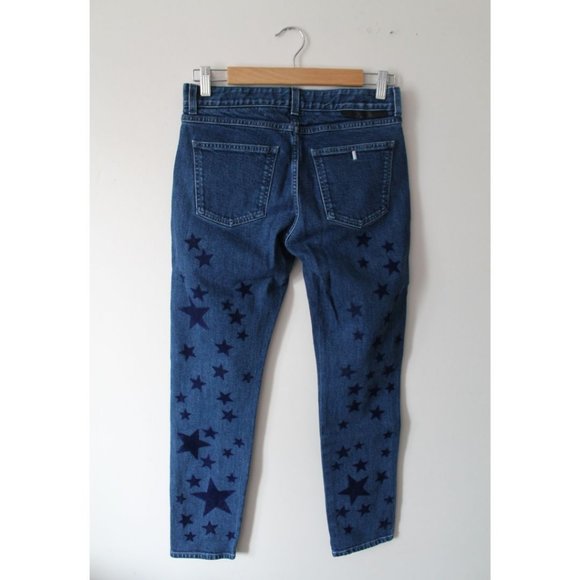 Stella McCartney Blue Velvet Stars Skinny Jean Size 25 - Picture 4 of 11
